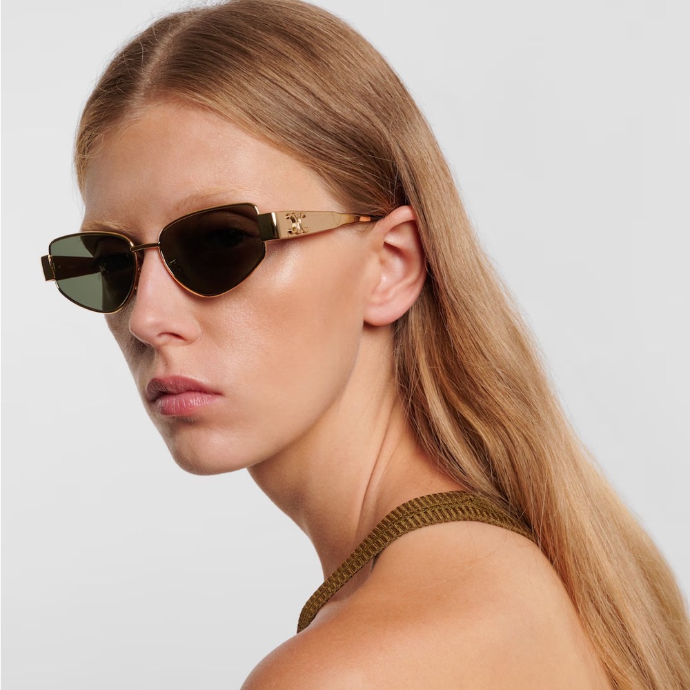 Celine Triomphe cat eye gold metal sunglasses - Picture 14 of 14